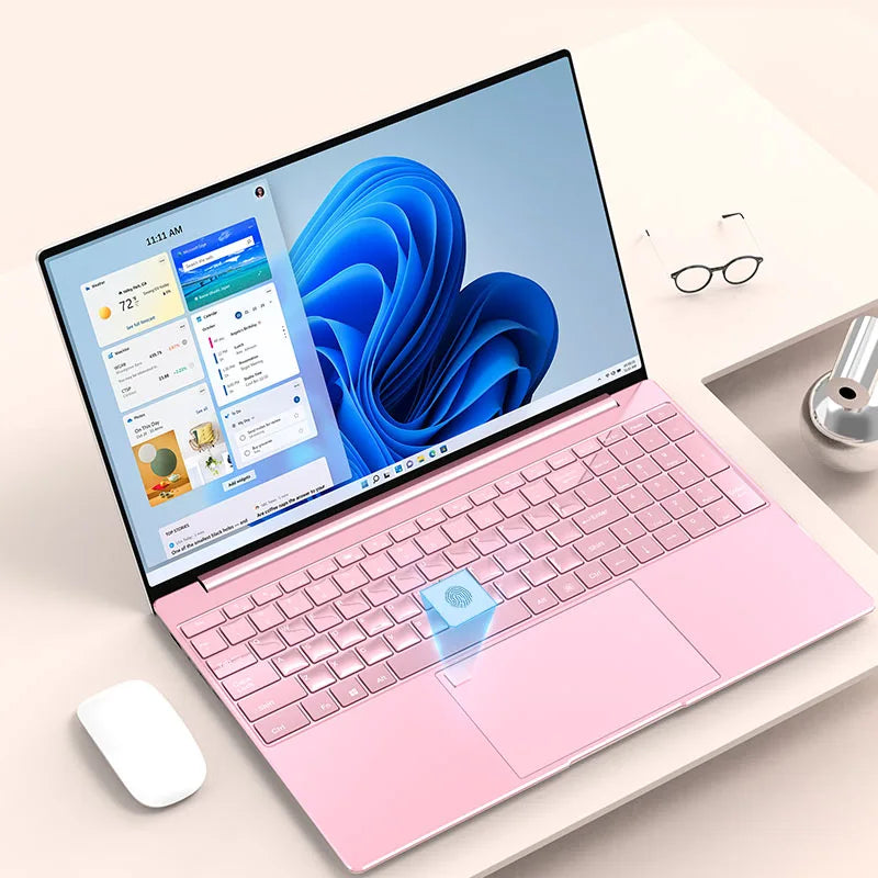 15.6" Narrow Bezel Laptop – Intel Celeron N5095, Up to 32GB RAM & 2TB SSD, Windows 11, Fingerprint Unlock