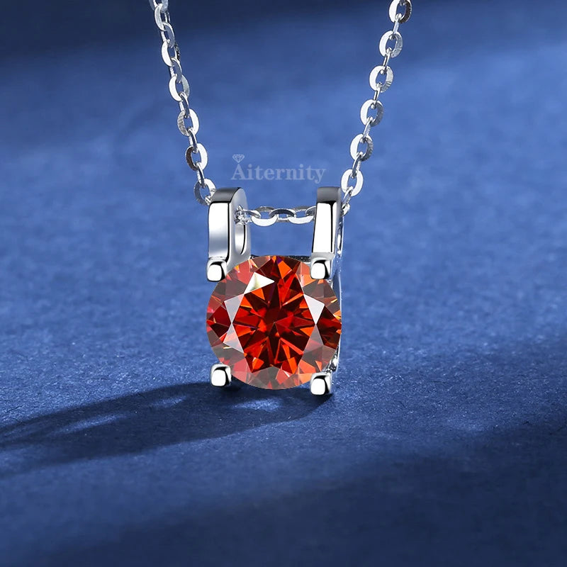 100% Real D Color 1 Carat Moissanite Pendant Necklace GRA Certificate for Women Wedding Bridal S925 Sterling Silver Fine Jewelry