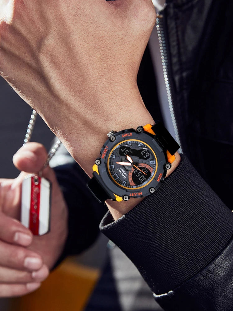 Men Mechanical Wristwatch Waterproof  Automatic LED Watch Men Mechanical Watches World Time Stop Time  AlarmRelogio Masculino