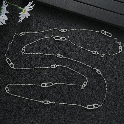 Luxury Geometric Irregularity Stackable Sweater Chain Long Necklalce For Women Dubai Jewelry Gift Pendientes Mujer Moda N166