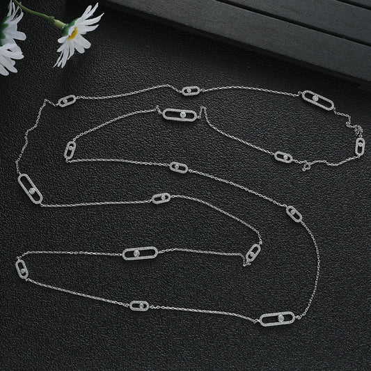Luxury Geometric Irregularity Stackable Sweater Chain Long Necklalce For Women Dubai Jewelry Gift Pendientes Mujer Moda N166