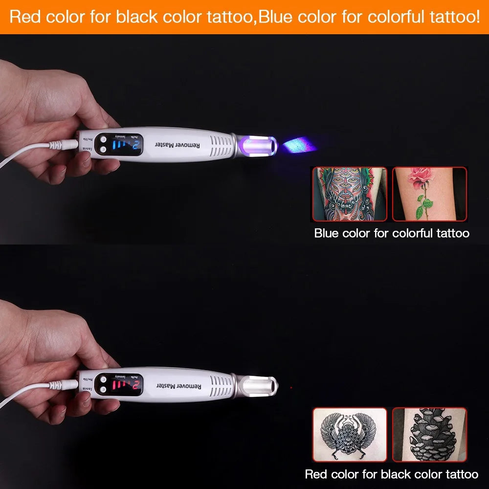 Picosecond Laser Pen Freckle Tattoo Removal Dark Spot Remover Blue & Red Light Machine Portable Scar Mole Remover Beauty Care