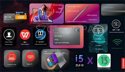 Global Firmware 8GB 128GB CN Version Original New Lenovo Pads Zhaoyang Tab K10 10.95' 90Hz MTK Helio G88 Tablets 7040mAh