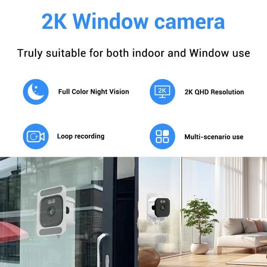 2.4G/5G WiFi Window Camera 5MP Indoor Cameras Home Security Color Night Vision Motion Detection 24/7 Recording Quick Install