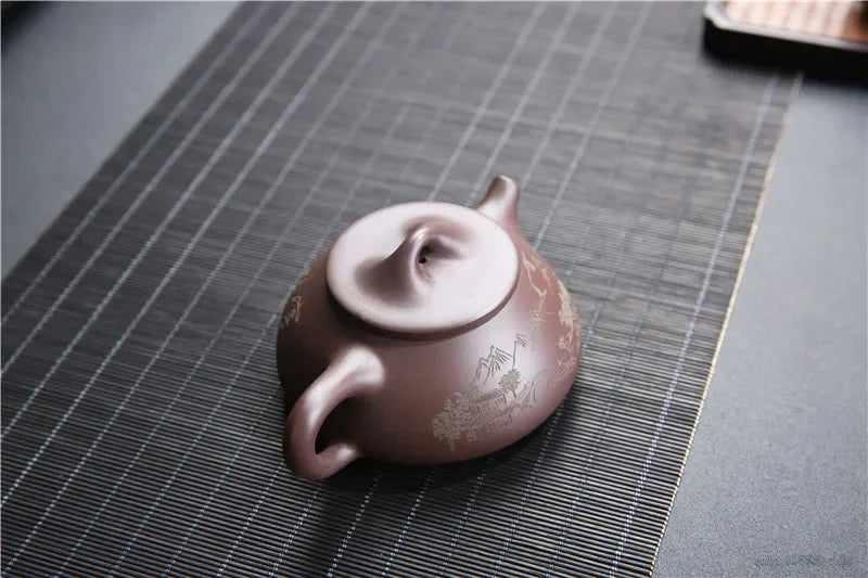 Yixing Original Mine Purple Clay Pot Traditional Pattern Purple Clay Teapot Handmade Pot Kung Fu Tea Set 185ml