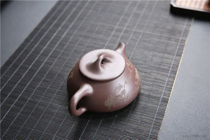 Yixing Original Mine Purple Clay Pot Traditional Pattern Purple Clay Teapot Handmade Pot Kung Fu Tea Set 185ml