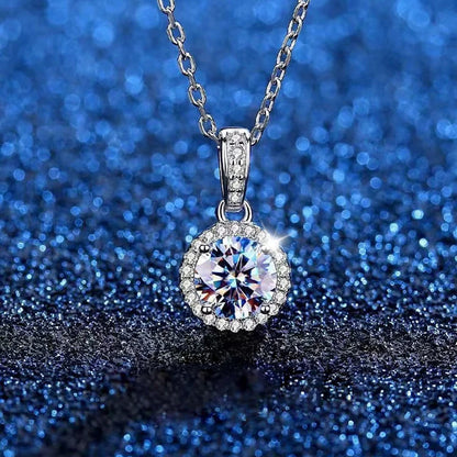 100% Real D Color 1 Carat Moissanite Pendant Necklace GRA Certificate for Women Wedding Bridal S925 Sterling Silver Fine Jewelry