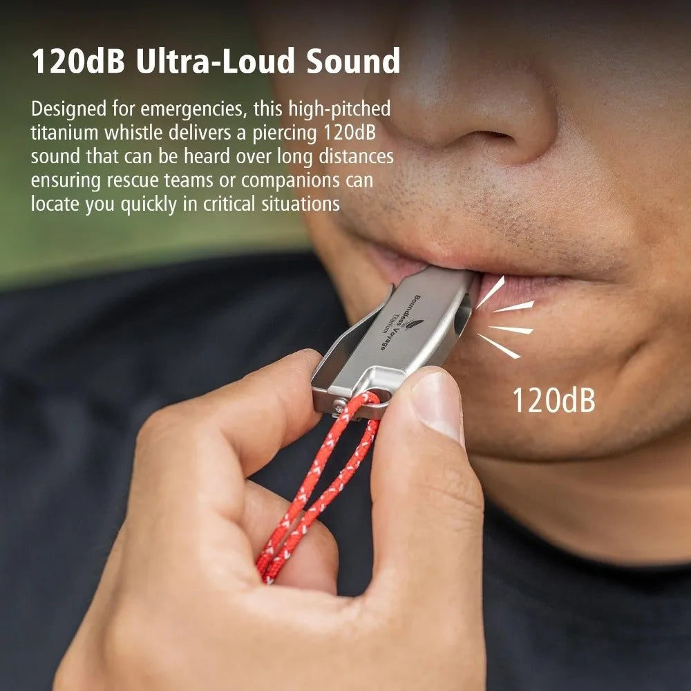 Titanium Survival Whistle Anti-Corrosion Compact Emergency Exploring Accessories Rust-Proof Emergency Exploring Accessories