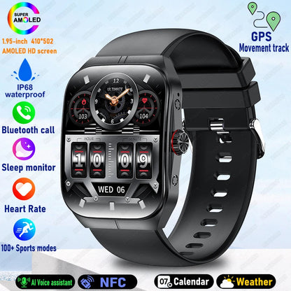 2025 New For OPPO Men Smart Watch Bluetooth Call Sports Watch Heart Rate NFC Waterproof Sports Women Smart Watch For Android iOS