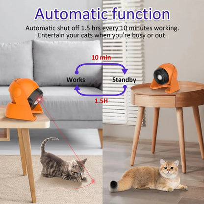 Cat Laser Toys Motion Acticated Responsive Interactions, Mix Fast & Slow Laser Game Multi-Angle Adjustable Rechargeable Pet Toys