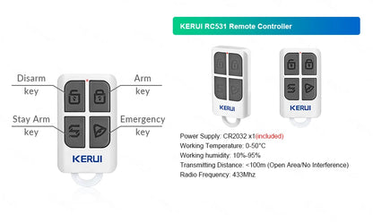 KERUI W202 Home Security Alarms WIFI GSM Alarm System Kit Tuya Smart Remote Control with Motion Detector Door Sensor for House