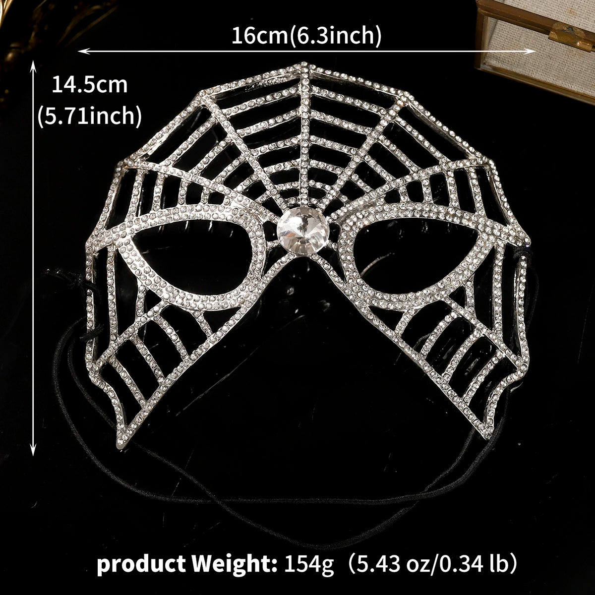 European and American Halloween Baroque Rhinestone Spider Alloy Mask Party Dance Sexy Jewellery Mask Accessories For Women