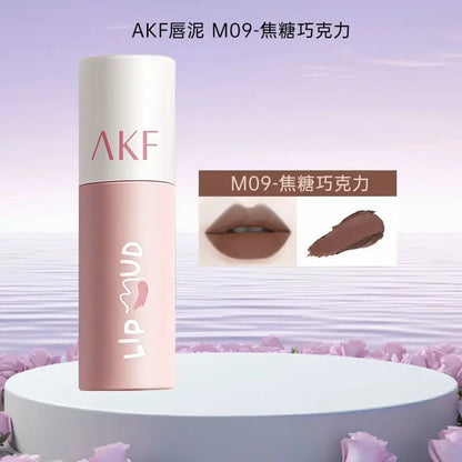 AKF Lip Mud Matte Velvet Soft Mist Lipstick Moisturizing Longlasting High Pigmented Lip Tint Lip Glaze Cosmetics Makeup