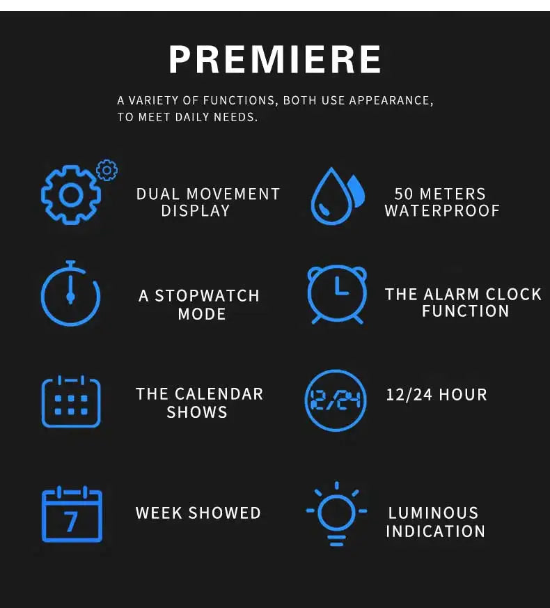 SMAEL 8007 Military Sport Watch – LED Digital Dual Time, Waterproof Men's Wristwatch