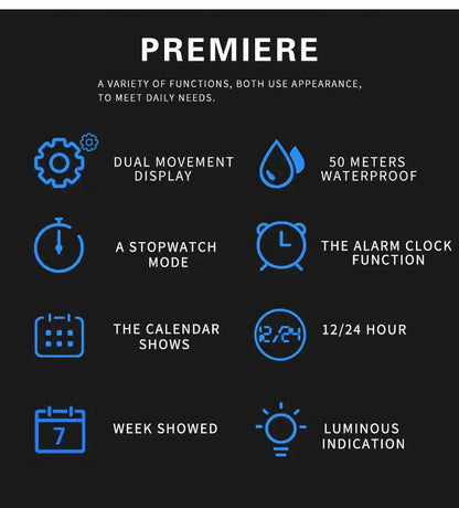 SMAEL 8007 Military Sport Watch – LED Digital Dual Time, Waterproof Men's Wristwatch