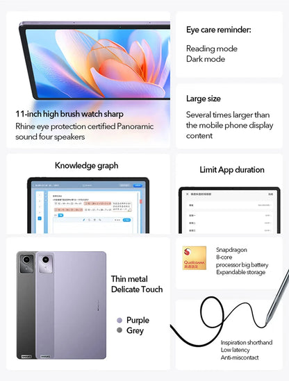 Global ROM Lenovo XiaoXin Pad 2024 Tablet+Case 8GB 128GB Pad Qualcomm Snapdragon 685 Octa Core 11" WIFI 8MP 7040mAh 20W Charger