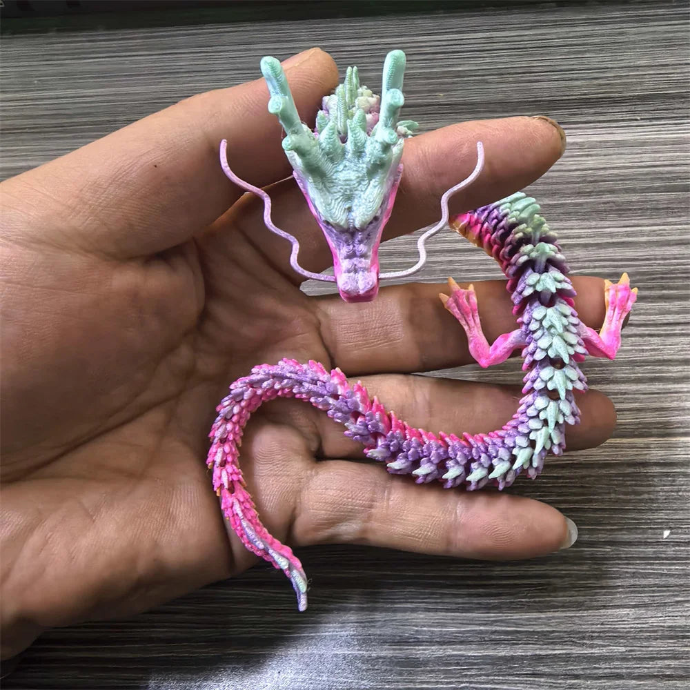30CM 90cm 3D Printed Conjoined Divine Dragon Ornaments Joints Can Move Creative Dragon Plants Rockery Fish Tank Decoration