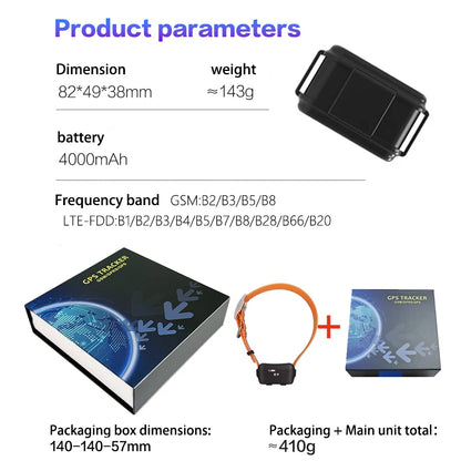 Pet Gps Locator, Hunting Dog Tracker, Dog Training Device, Remote Control, View Via App, Free, Waterproof