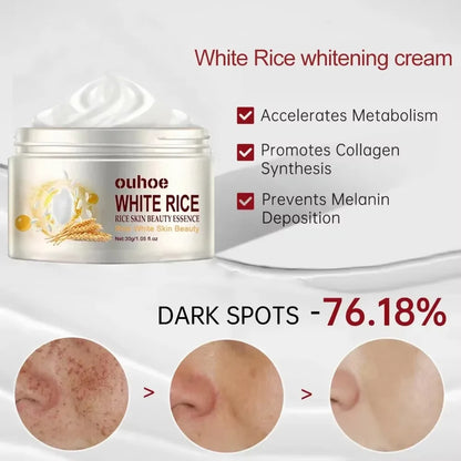 White Rice Whitening Cream Remove Dark Spots Fade Freckle Melanin Repair Product Anti Wrinkle Moisturizing Brighten Facial Care
