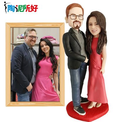 Custom Handmade Bobblehead Figurines, Personalized Clay Dolls figuras Statue Sculpture from photo,Christmas Gift for Husband