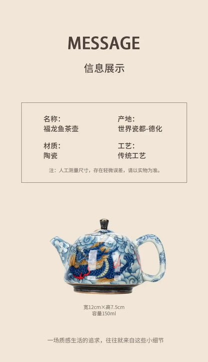 Chinese Underglaze Color Ceramic Teapot Tea Gift Customized Tea Infuser Tea Pot