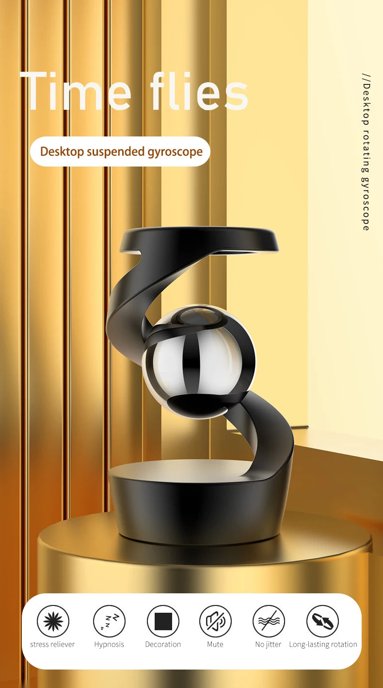 Adult Desktop Stress Relief Toy Aluminum Alloy Decompression Hypnosis Rotary Gyro Fingertip Kinetic levitating Spinner Gift