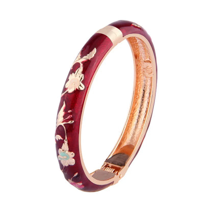 Cloisonne Bangles For Women Bracelet On Hand Flower Enamel Jewelry Women's Hand Bracelets Female Bangle Mother's Day Gifts Wife