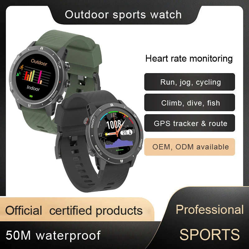SUNROAD G5B GPS+GLONASS+BEIDOU+Triathlon Sport Watch 1.28 "IPS TFT Color Touch Screen 320MAH Battery BLE 5.0 For Android IOS