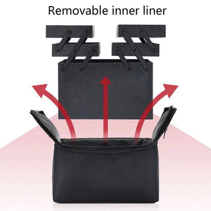 Large Makeup Carrying Train Case For Women Manicurist Toolbox 4 Tier Storage Box Travel Makeup Case Professional Nail Organizer