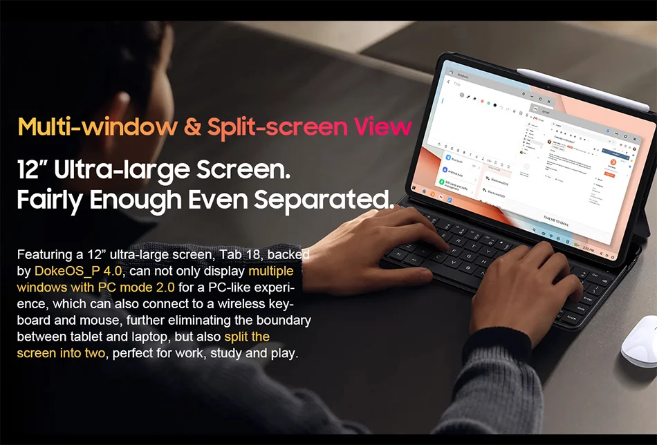 Blackview Tab 18 Tablet - 12" 2.4K FHD+ Display 8GB 256GB MTK Helio G99 8800mAh Pressure Sensitivity