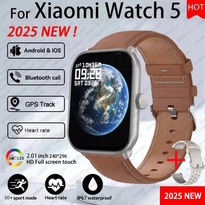 For Xiaomi Watch 5 Smart Watch Men HD AMOLED Display Heart Rate Bluetooth Call GPS Tracking Waterproof Sports Women Smart Watch