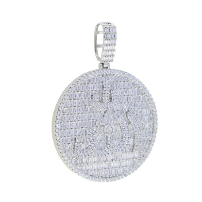 Iced Out Muslims Allah Pendant Necklace Silver Color Pave Zircon CZ Letter Charm Bling Women Men Hip Hop Jewelry
