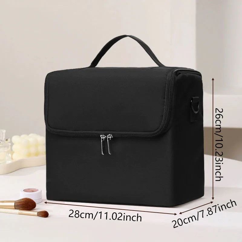 Large Makeup Carrying Train Case For Women Manicurist Toolbox 4 Tier Storage Box Travel Makeup Case Professional Nail Organizer