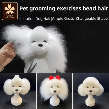 Pet simulated head hair fake dog head model beautician practice cutting dog hair dog body Wig Pet Grooming Trimming Practice