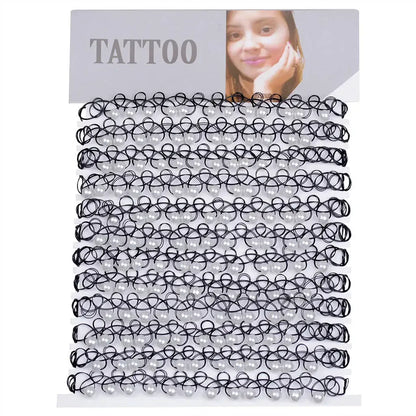 JUCHAO New Collares Vintage Stretch Tattoo Choker Necklaces For Women Girl Charm Gothic Elastic Necklace Female Wedding Gift