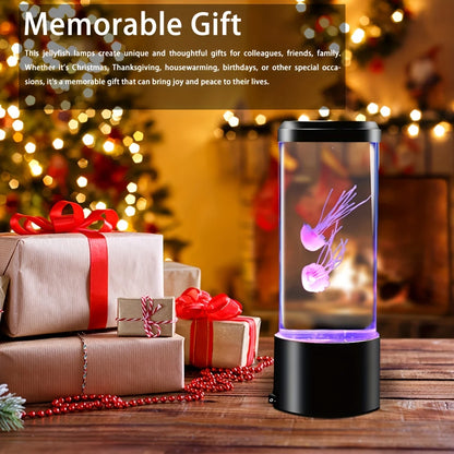 Jellyfish Lava Lamp Aquarium Ocean Night Lights 7 Colors LED Jellyfish Mood Lights With Four Home Bedroom Desktop Decoration Gif