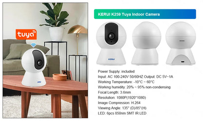 KERUI W202 Home Security Alarms WIFI GSM Alarm System Kit Tuya Smart Remote Control with Motion Detector Door Sensor for House