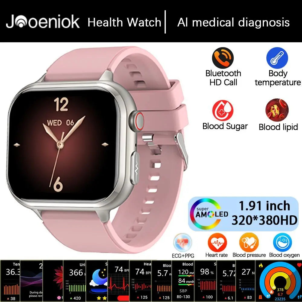 2025 Medical Grade ECG+PPG Smart Watch – Blood Sugar & Health Monitor