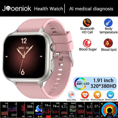 2025 Medical Grade ECG+PPG Smart Watch – Blood Sugar & Health Monitor