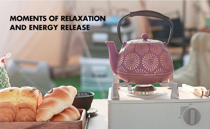Cast Iron Teapot, Sakura Design Japanese Tea Pot for Loose Leaf Coatewith Enameled Interior, 1200ml Green