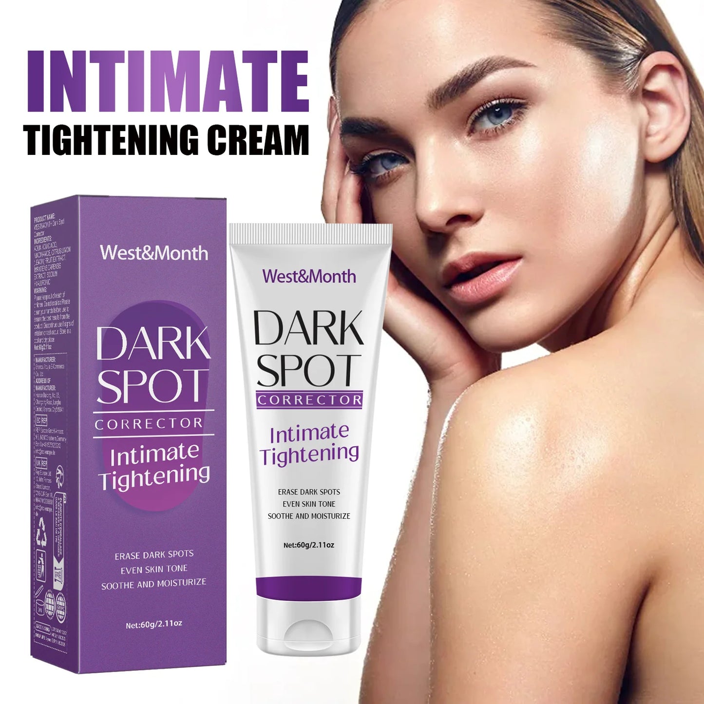 Body Whitening Lotion Dark Spot Remover For Underarms Knees Elbows Melanin Bleaching Lightening Skin Moisturizing Cream 60g