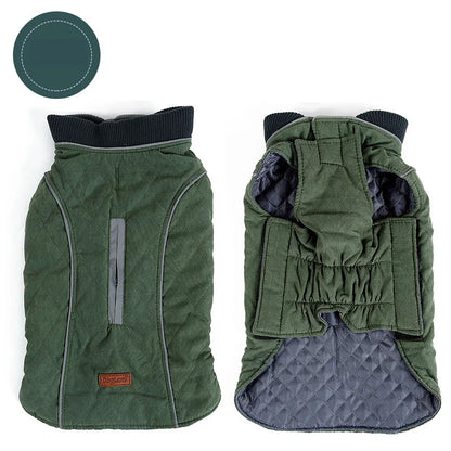 Pet Retro Thickened Warm Dog Clothes Fall and Winter Reflective Dog Jacket Undershirt Pet Sports Training Clothes