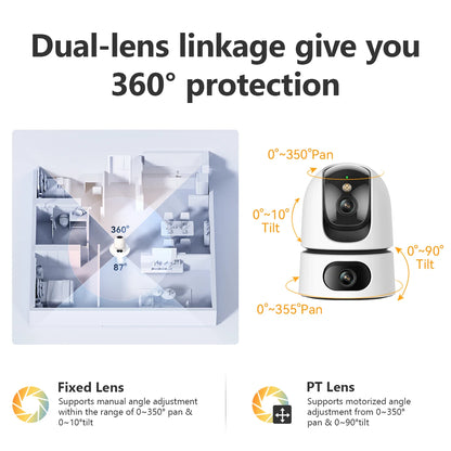 2PCS IMOU Dual Lens PTZ WiFi Camera Indoor CCTV Surveillance Camera Pet Detection Auto Tracking Security Protection Baby Monitor
