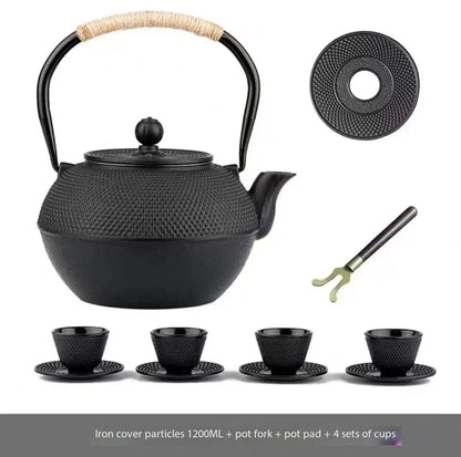 Iron Teapot Handmade Antique Cast Japanese Style Tea Kettle for Boiling Water Accessory Set Charcoal Stove Kitchen Teaware Set