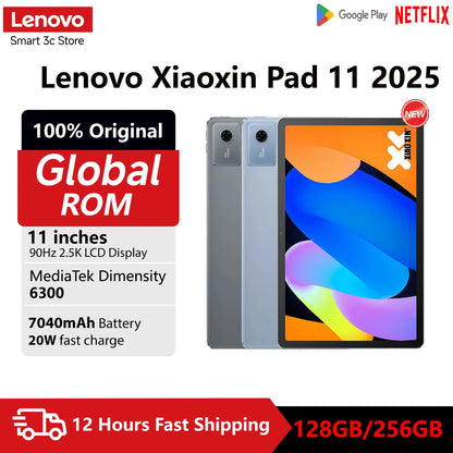 New Lenovo Xiaoxin Pad 11 (2025) AI Tablet w/ Dimensity 6300, 2.5K 11" 90Hz QHD+ Display & 7040mAh Battery, 128G 256G Android 15