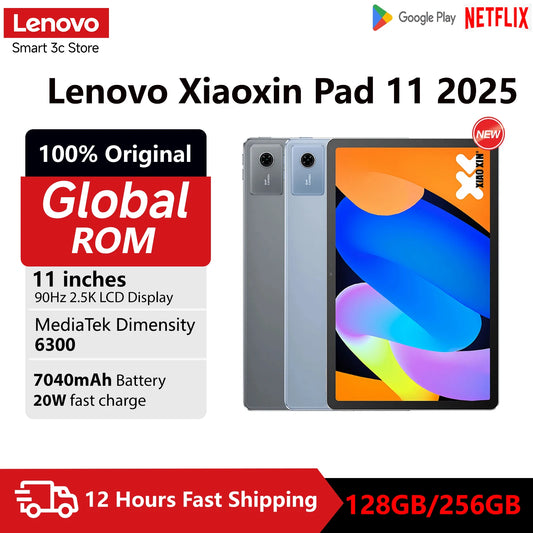 New Lenovo Xiaoxin Pad 11 (2025) AI Tablet w/ Dimensity 6300, 2.5K 11" 90Hz QHD+ Display & 7040mAh Battery, 128G 256G Android 15