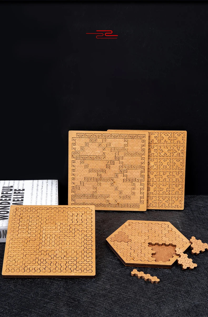 Impossible Wooden IQ Jigsaw Puzzle – 10-Level Brain Teaser Tangram Board Game
