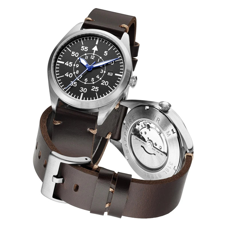 Flieger Pilot Watch A Type B Aviator Automatic Field Reloj Piloto Relogio Mechanical Wristwatch Orologio Pilota Montre Pilote