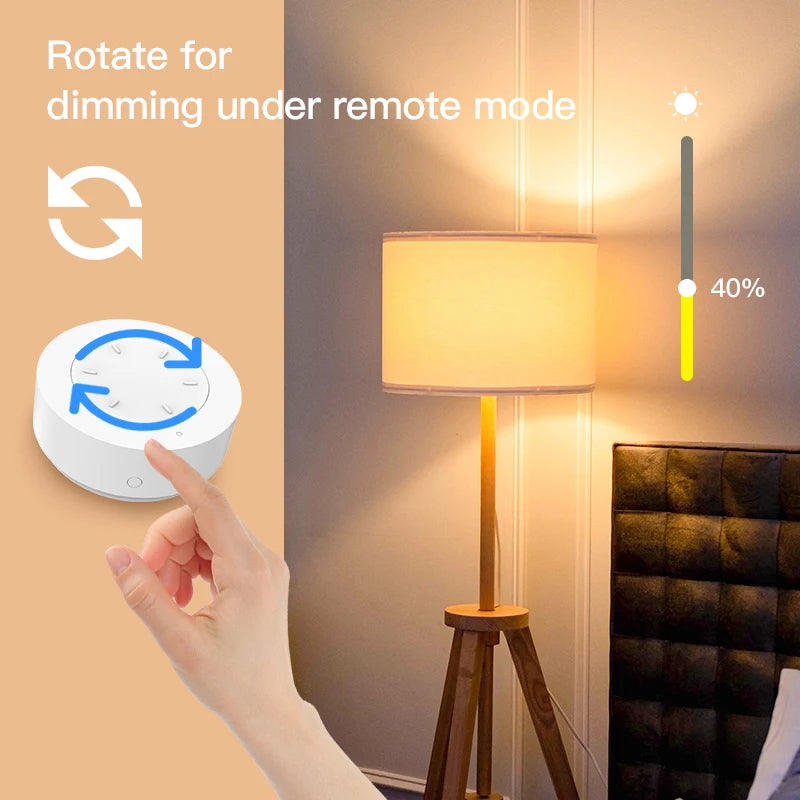 Tuya ZigBee Smart Knob Switch Wireless Scene Switch Button  Remote Dimmer Battery Powered Automation Scenario Smart Life APP