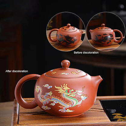 Chinese Style Color-changing Purple Clay Teapot Anti-Scald Handle Tea Brewer Teapots Kettle Gift Tea Set Ceramics And Pottery